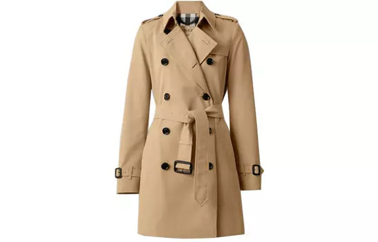 Однотонный тренч Burberry в повседневном стиле среднего размера, цвет Honey