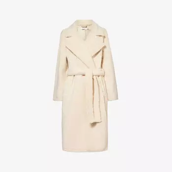 Однотонный тренч из искусственного меха Good American, цвет bone