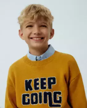 Однотонный трикотажный свитер для мальчика Kids El Corte Ingls, горчичный