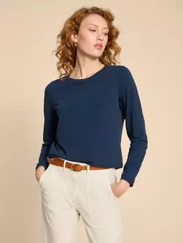 Однотонный трикотажный топ Clara White Stuff, темно-синий