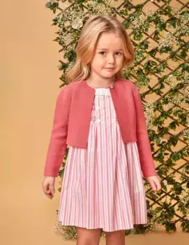 Однотонный трикотажный жакет бобо для девочек Gocco, коралловый