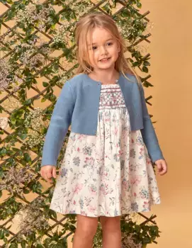 Однотонный трикотажный жакет бобо для девочек Gocco, голубой