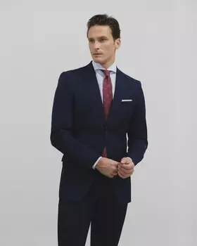 Однотонный узкий мужской пиджак Silbon, индиго