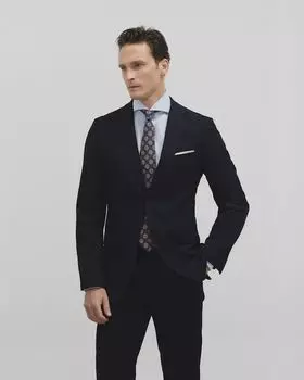 Однотонный узкий мужской пиджак Silbon, темно-синий