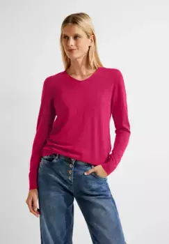 Однотонный вязаный свитер Cecil, коралловый