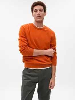 Однотонный вязаный свитер Gap, оранжевый