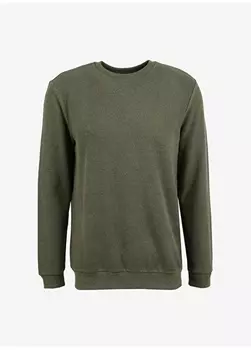 Однотонный зеленый мужской свитшот с круглым вырезом Aeropostale