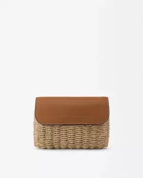 Однотонный женский кошелек среднего размера с клапаном и магнитной застежкой Parfois, коричневый