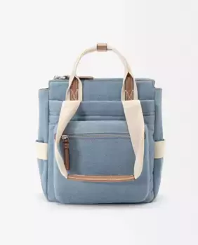 Однотонный женский многопозиционный джинсовый рюкзак на молнии Parfois, синий