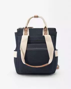 Однотонный женский многопозиционный джинсовый рюкзак на молнии Parfois, темно-синий