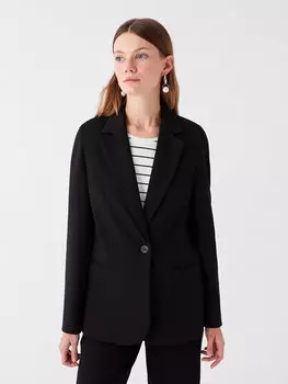 Однотонный женский пиджак с длинным рукавом LCWAIKIKI Classic, новый черный