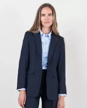 Однотонный женский пиджак с застежкой на пуговицы El Ganso, темно-синий