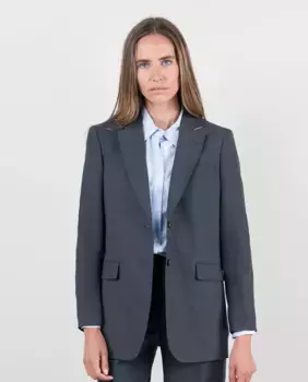 Однотонный женский пиджак с застежкой на пуговицы El Ganso, серый