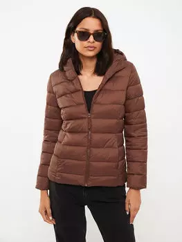 Однотонный женский пуховик с капюшоном и длинными рукавами LCWAIKIKI Classic