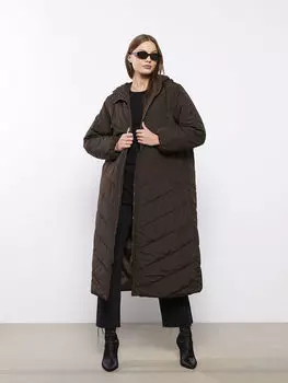 Однотонный женский пуховик с капюшоном и длинными рукавами LCWAIKIKI Classic