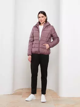 Однотонный женский пуховик с капюшоном и длинными рукавами LCWAIKIKI Classic