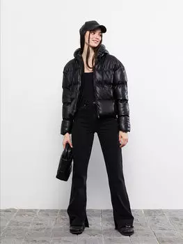 Однотонный женский пуховик с капюшоном и длинными рукавами Xside