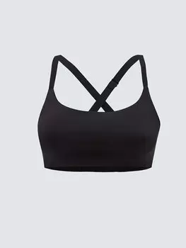 Однотонный женский спортивный бюстгальтер с мягкой подкладкой без бретелей LCW DREAM, новый черный