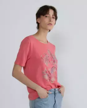 Однотонный женский свитер, короткий рукав Zermatt, коралловый