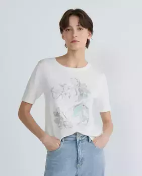 Однотонный женский свитер, короткий рукав Zermatt, натуральный