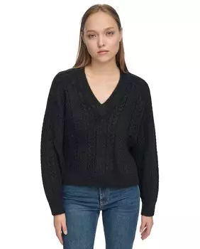 Однотонный женский свитер с круглым вырезом Dkny Jeans, черный