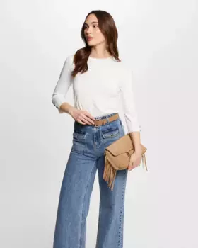 Однотонный женский свитер с рукавом 3/4 Morgan, цвет Crudo