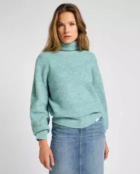 Однотонный женский свитер с высоким воротником Lee, серый