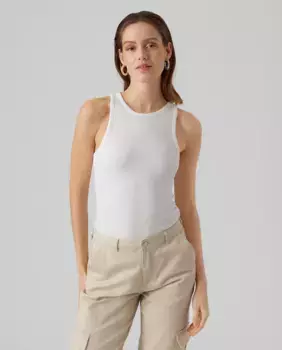 Однотонный женский топ без бретелек Vero Moda, белый