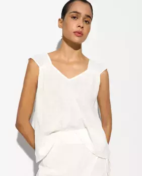 Однотонный женский топ без рукавов с V-образным вырезом Parfois, белый