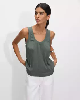 Однотонный женский топ без рукавов со складками Parfois, цвет Kaki