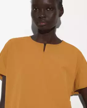 Однотонный женский топ с короткими рукавами и молнией спереди Parfois, оранжевый