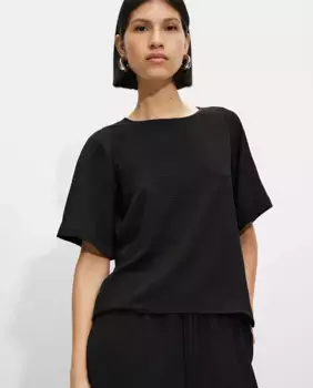 Однотонный женский топ с короткими рукавами и пуговицами по бокам Parfois, черный