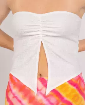 Однотонный женский топ с вырезом без бретелек The-Are, белый