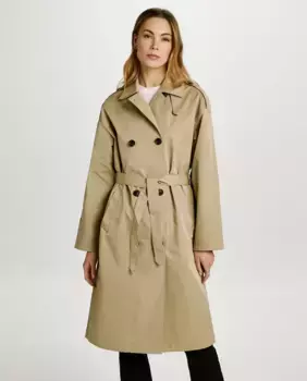 Однотонный женский тренчкот Jack & Jones, коричневый