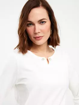 Однотонный женский трикотажный свитер с круглым вырезом и длинными рукавами LCW Grace, экрю