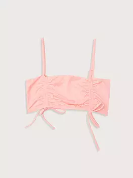 Однотонный женский верх бикини с завязками LCW DREAM, светло-розовый