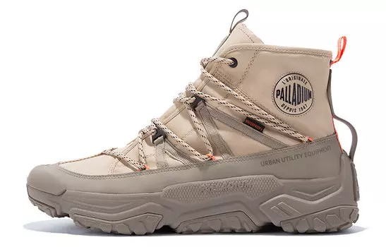 Off-grid Canvas Shoes Unisex High Top Soft/Warm Sand Palladium