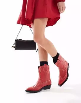 Off The Hook - Portobello Johnny - Ковбойские сапоги до щиколотки из красной кожи