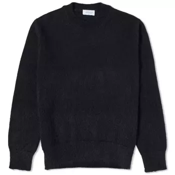 Off-White Arrow Мохеровый трикотаж под горло, черный/бежевый