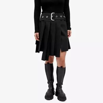 Off-White Асимметричная юбка со складками, черный