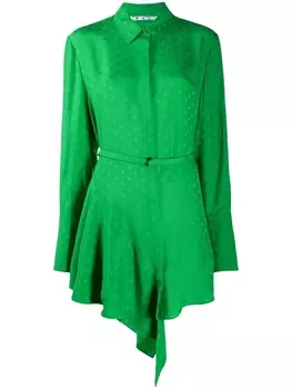 Off-White ASYMMETRICAL DRESS GREEN NO COLOR, зеленый
