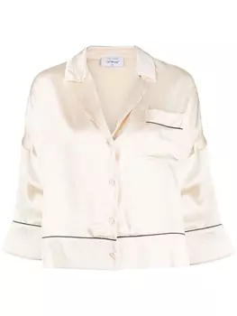 Off-White атласная рубашка с логотипом, розовый