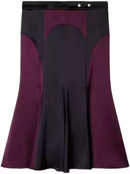 Off-White атласная юбка миди, черный