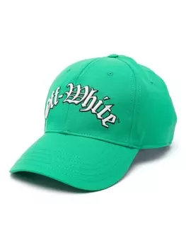 Off-White бейсболка с вышитым логотипом, зеленый