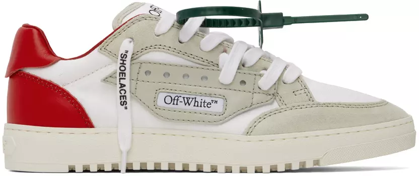 Off-White Бело-красные кроссовки 5.0