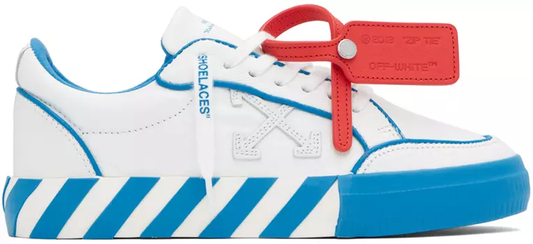 Off-White Бело-синие вулканизированные кроссовки