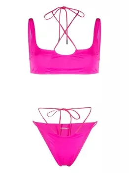 Off-White бикини с логотипом, розовый