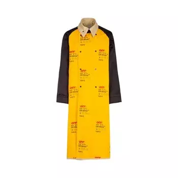 Off-White Большой тренч в индустриальном стиле Желтый