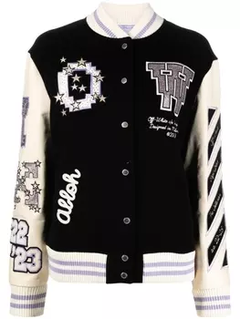 Off-White бомбер Bling Patches, черный