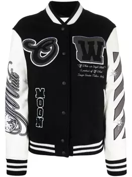 Off-White бомбер Meteor Moon с нашивкой-логотипом, черный